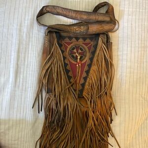 Native American leather handbag